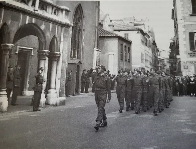 A section of the Gibraltar Defence Force marches past the Convent portico as the Governor of Gibraltar, Sir Ralph Eastwood, takes the salute during a Victory Parade held just days after Germany’s surrender in May 1945.

#wwii #ww2 #gibraltar #history #heritage

📸 Kenneth Busuttil