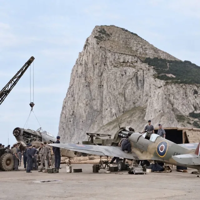 Spitfires and Hurricanes being assembled at Gibraltar, September 1942.

Airmen of the RAF’s Special Erection Party work on aircraft shipped from Britain in crates for the reinforcement of Malta.

On 15 September 1942, a shipment of 70 Spitfires and 27 Hurricanes arrived at Gibraltar. Using cranes and specialist equipment, the team assembled, tested and prepared the aircraft for service in just 11 days, ready for the next stage of their journey to Malta.

#gibraltar #history #wwii #ww2 #heritage
